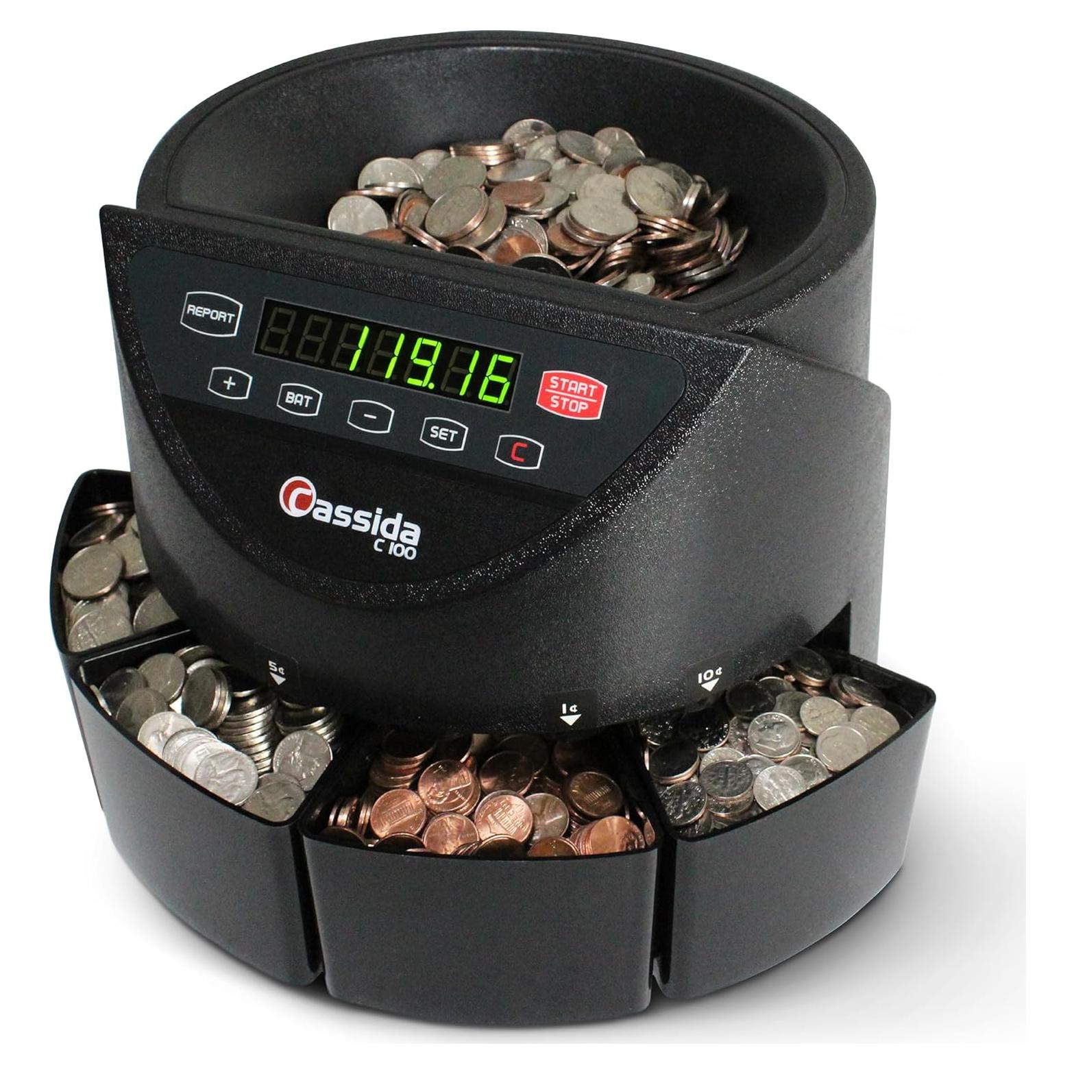 Clasificador Contador de Monedas Cassida C100 250 monedas/min