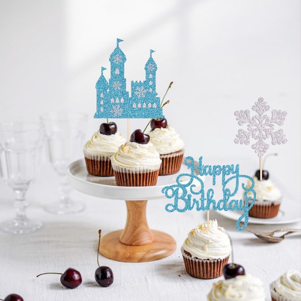 Adorno de Pastel Castillo de Hielo Qertesl 3 Piezas 16.8x13.5cm