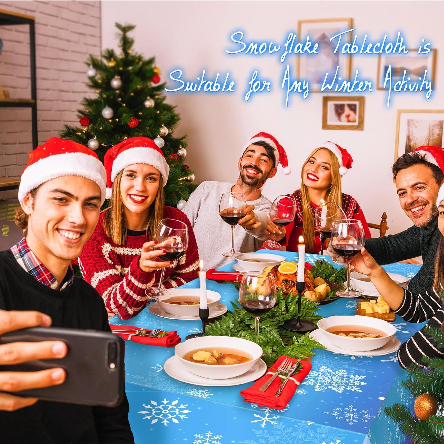 Mantel Desechable Copos de Nieve JQSSHXB 274x137 cm 3 Pcs