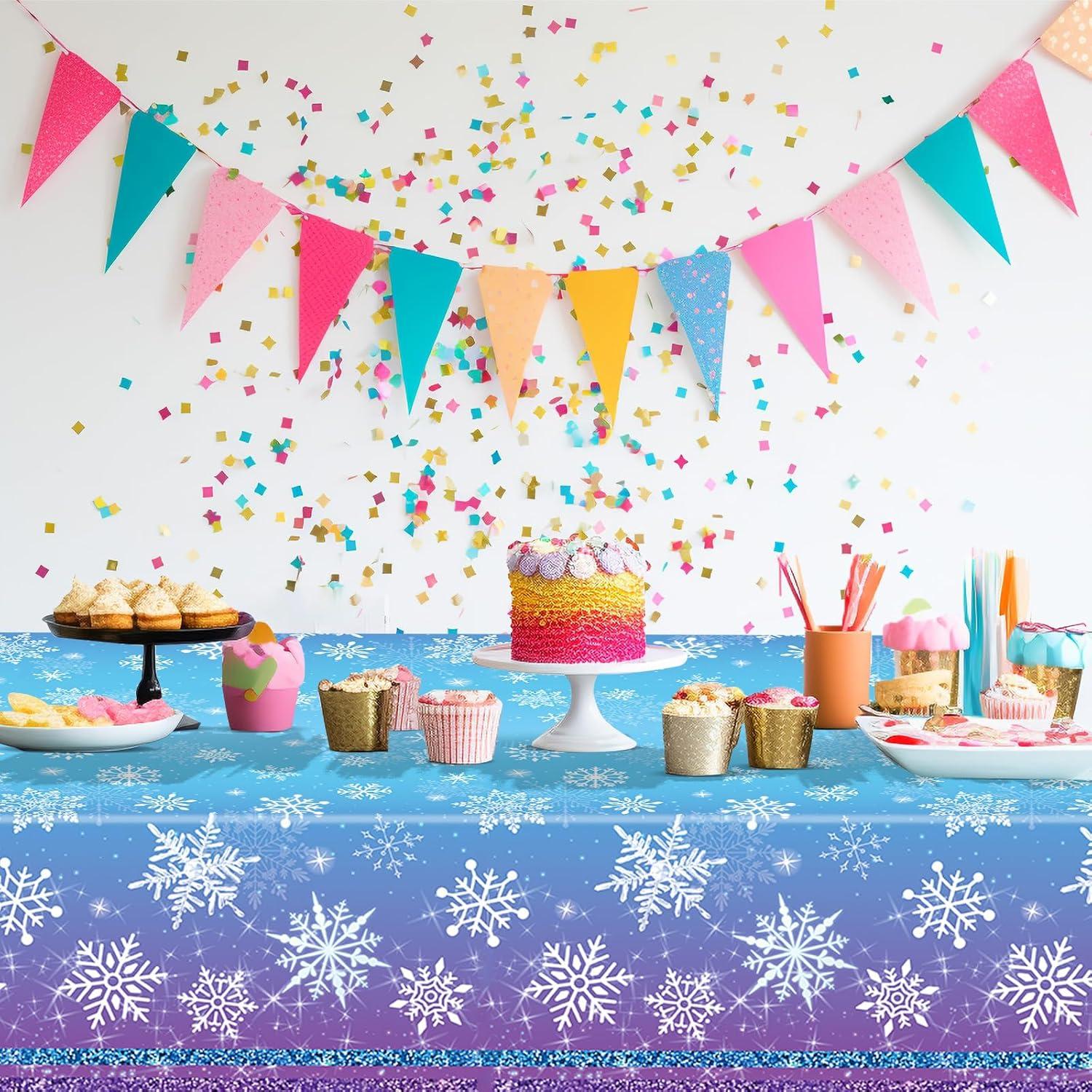 Mantel Desechable Copos de Nieve JQSSHXB 274x137 cm 3 Pcs