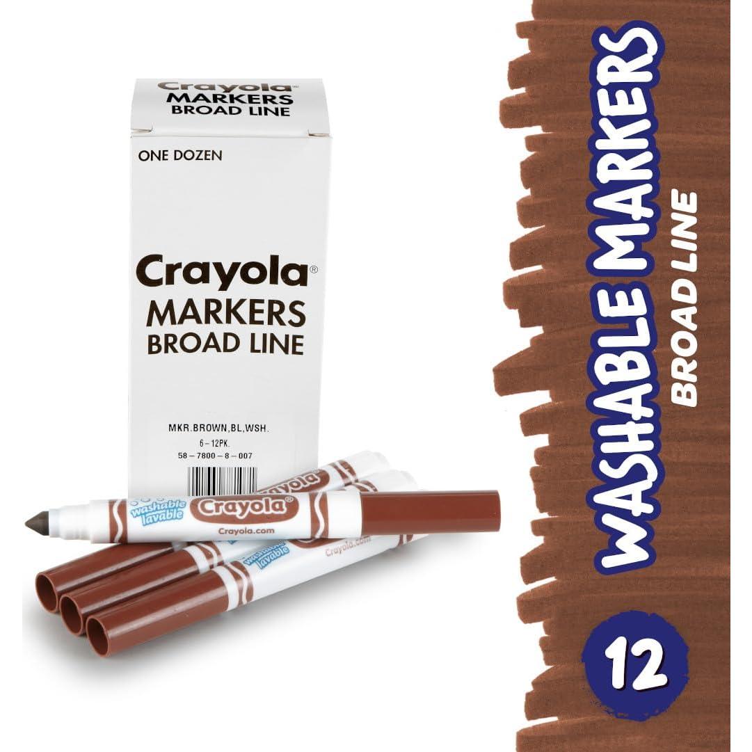 Marcadores Lavables Crayola Marrón 12 Piezas Línea Ancha