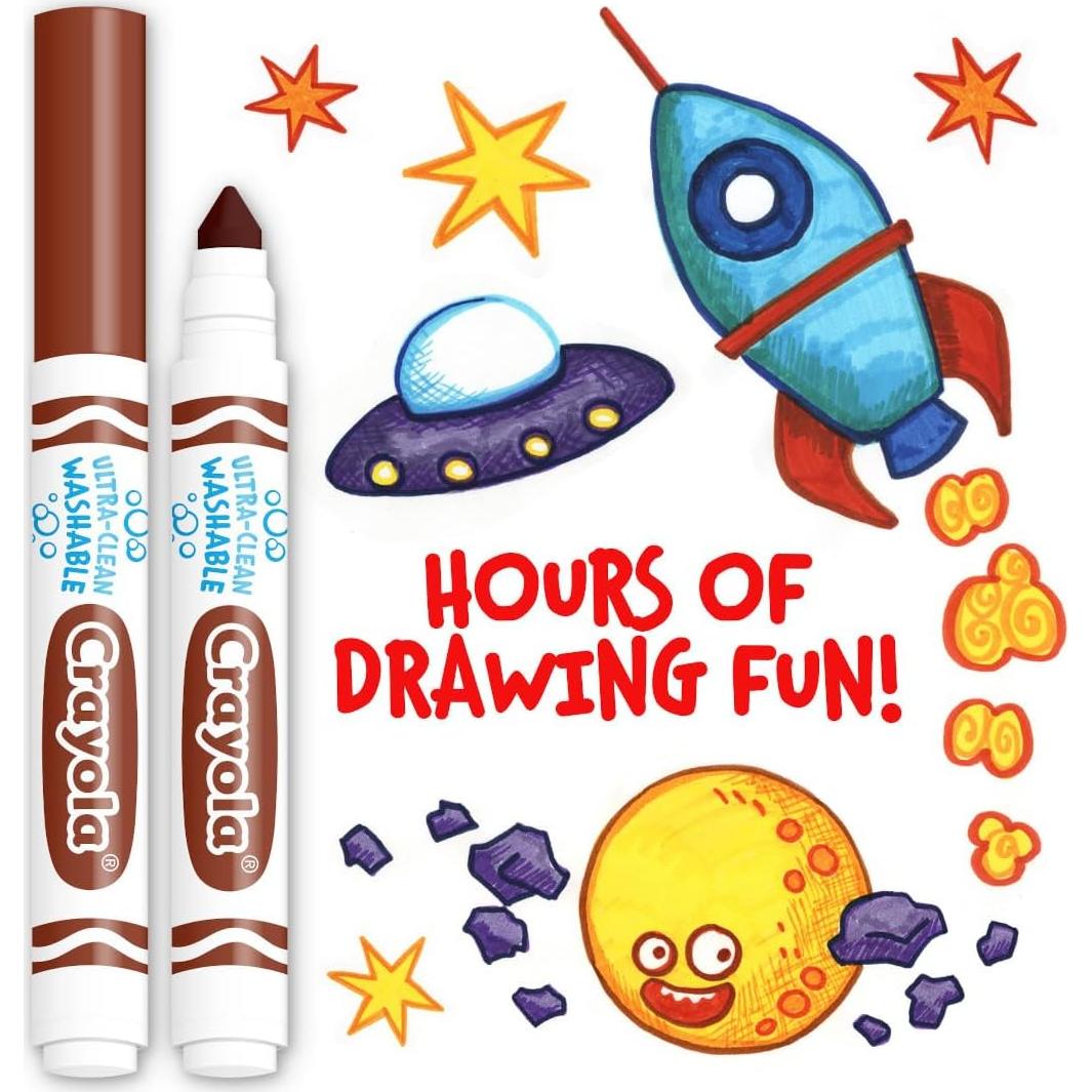 Marcadores Lavables Crayola Marrón 12 Piezas Línea Ancha