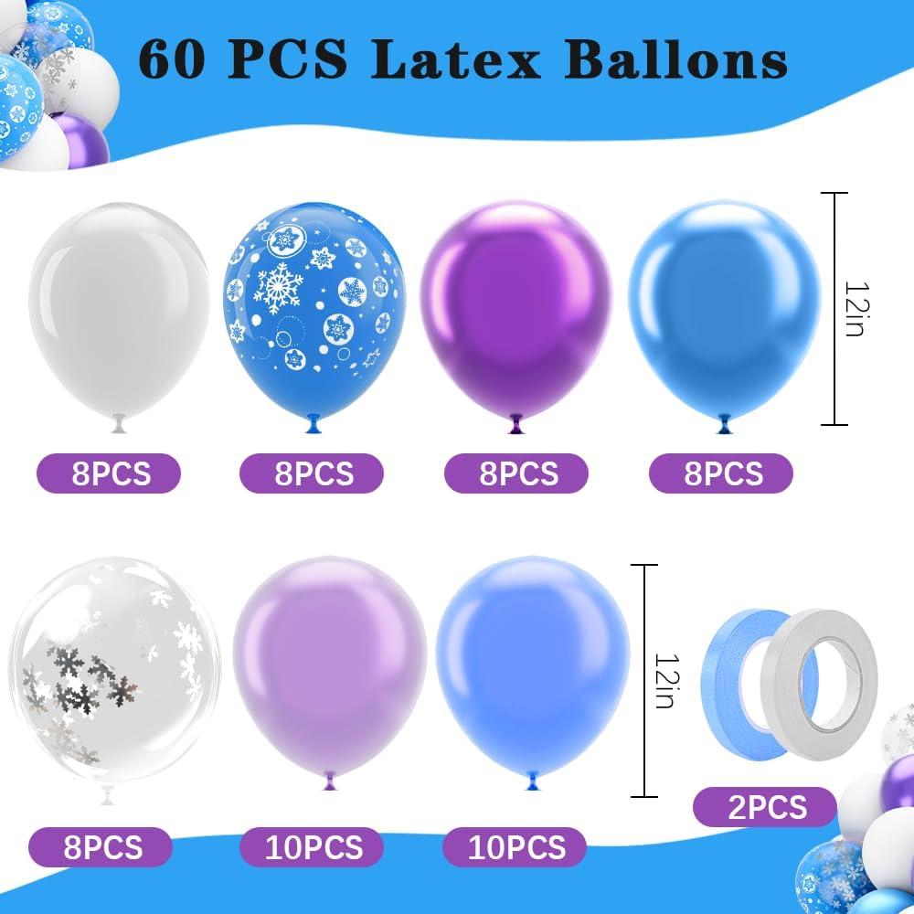 Kit de Globos Congelados 60 Pcs 30 cm Deovige - Fiesta Invierno