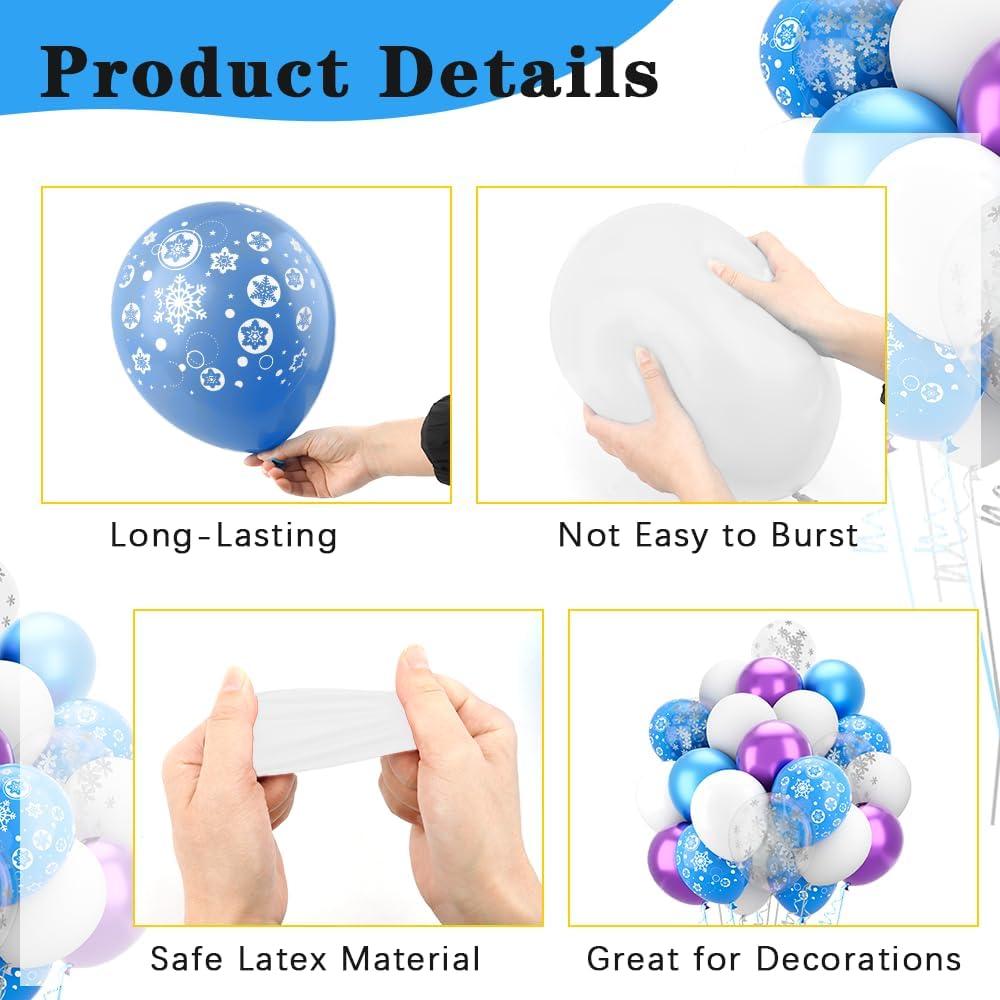 Kit de Globos Congelados 60 Pcs 30 cm Deovige - Fiesta Invierno