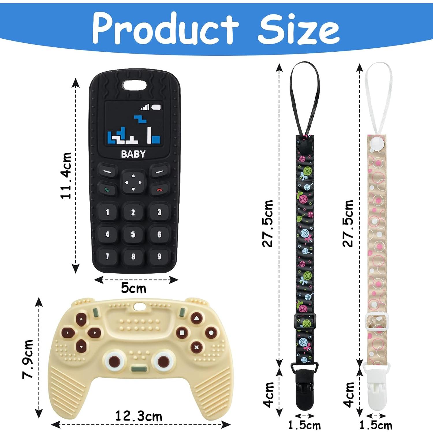 Juguetes de Dentición Silicona Bebé 3+ Meses - Controlador y Teléfono