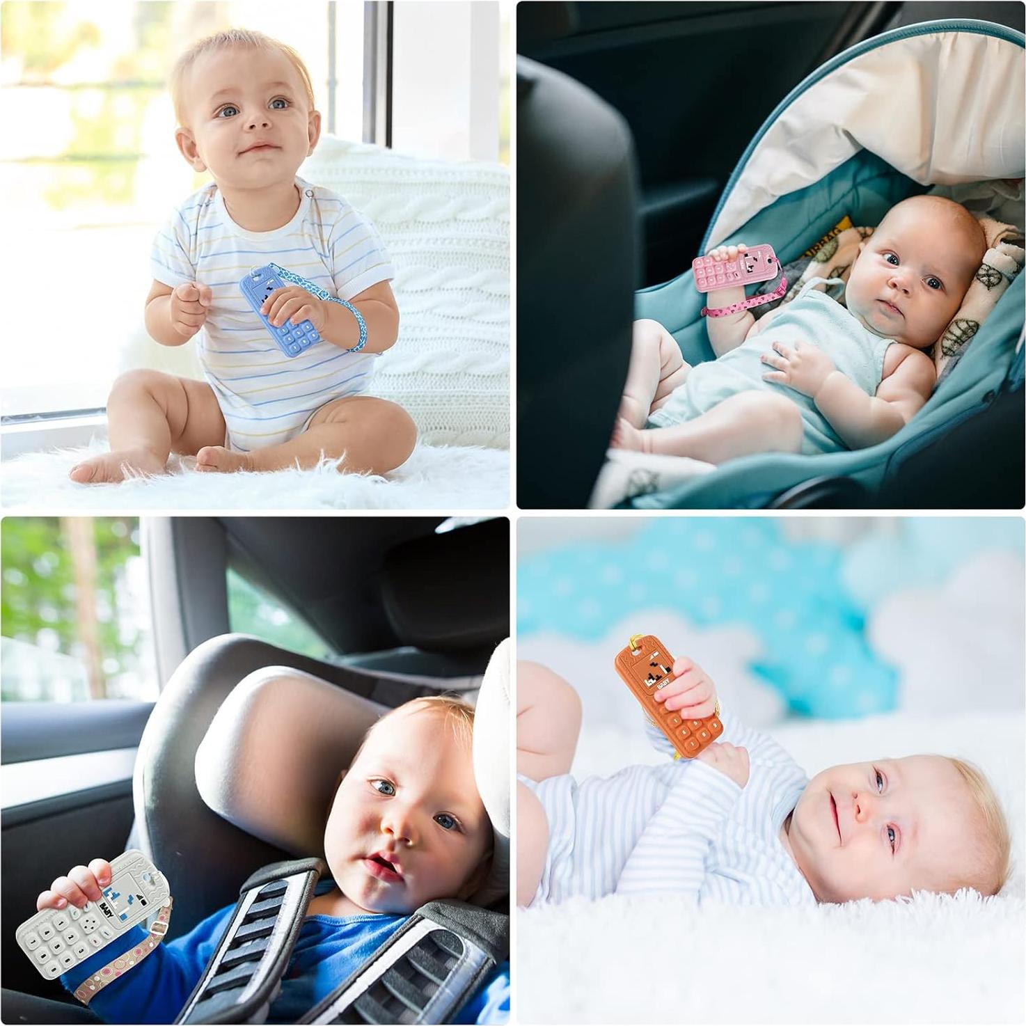 Juguetes de Dentición Silicona Bebé 3+ Meses - Controlador y Teléfono