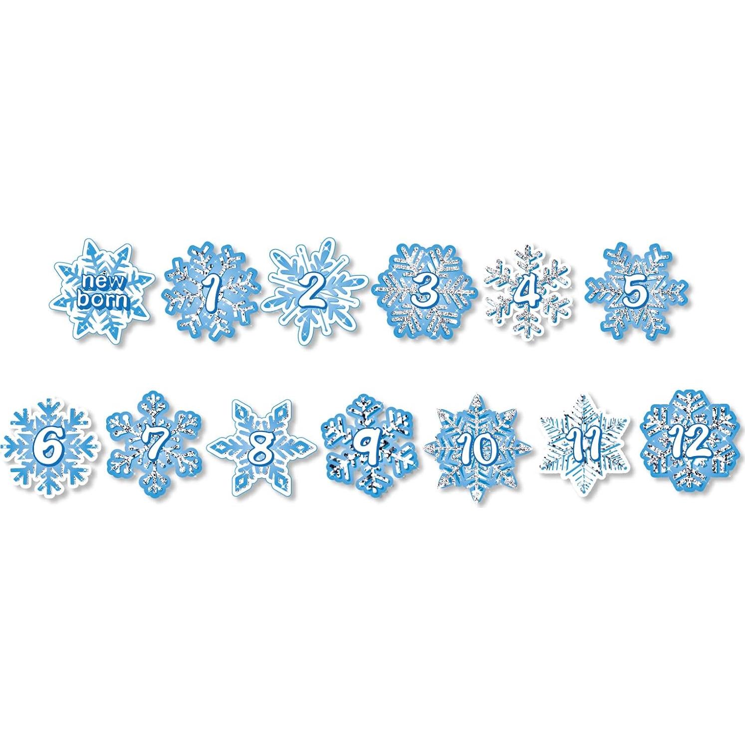 Banner de Cumpleaños 1er Año Copos de Nieve - 15 Piezas