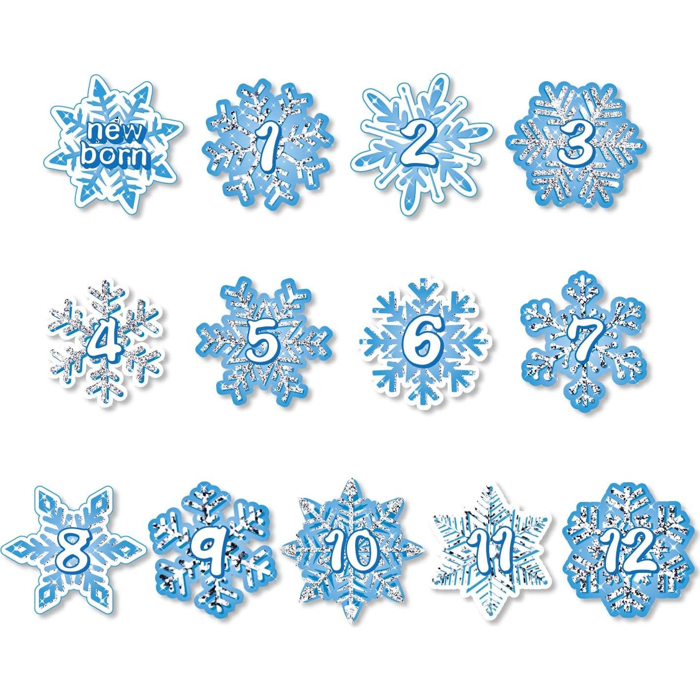 Banner de Cumpleaños 1er Año Copos de Nieve - 15 Piezas