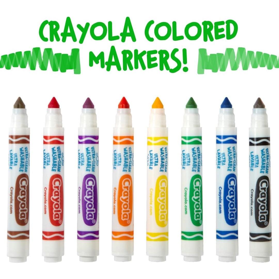 Marcadores Lavables Crayola 12 Verde Ancho para Niños