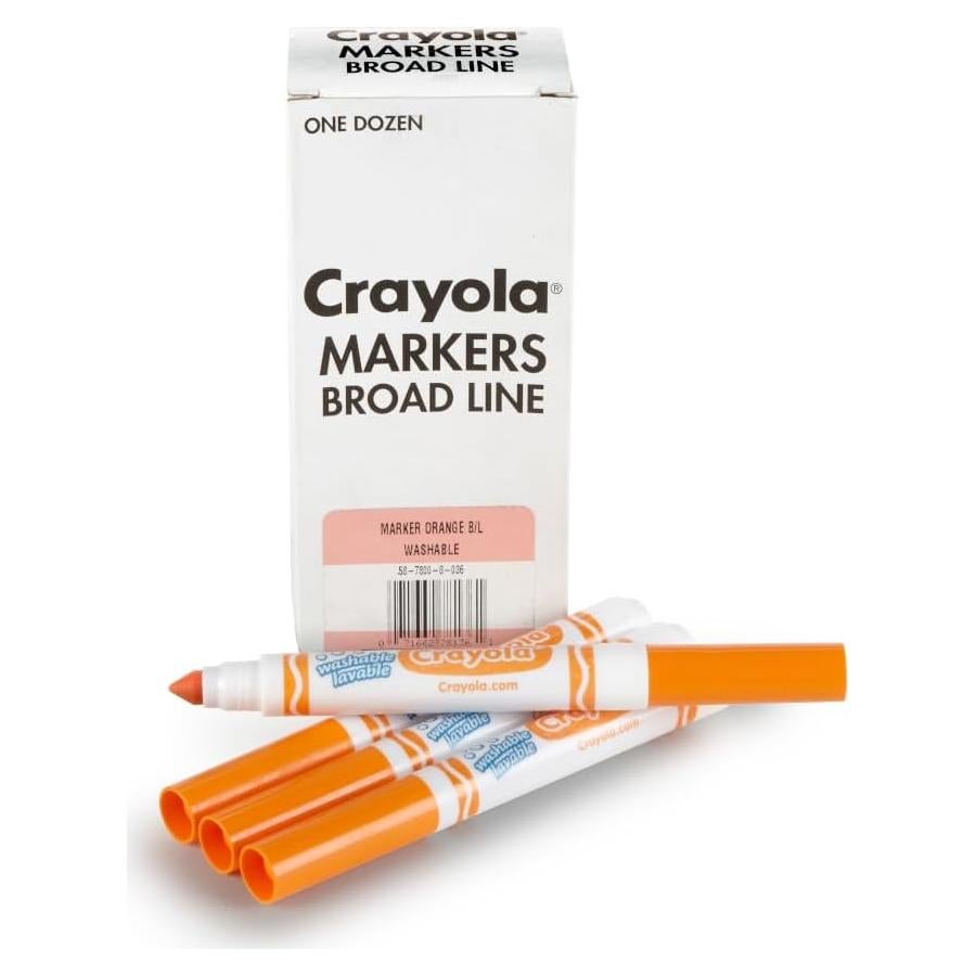 Marcadores Lavables Crayola Naranja 12 Piezas Ancha