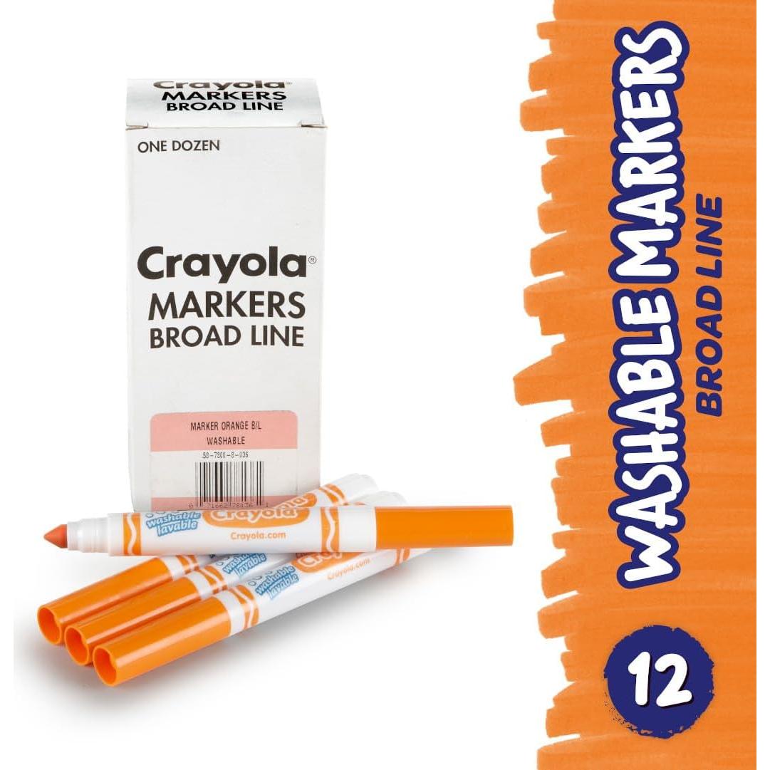 Marcadores Lavables Crayola Naranja 12 Piezas Ancha