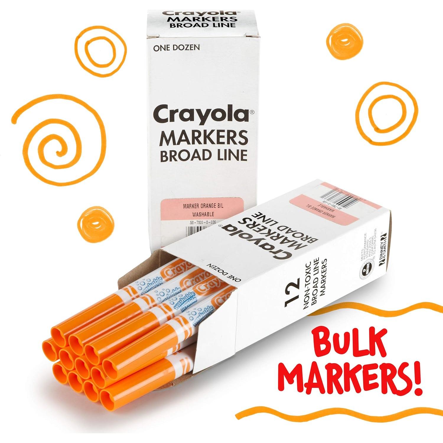 Marcadores Lavables Crayola Naranja 12 Piezas Ancha