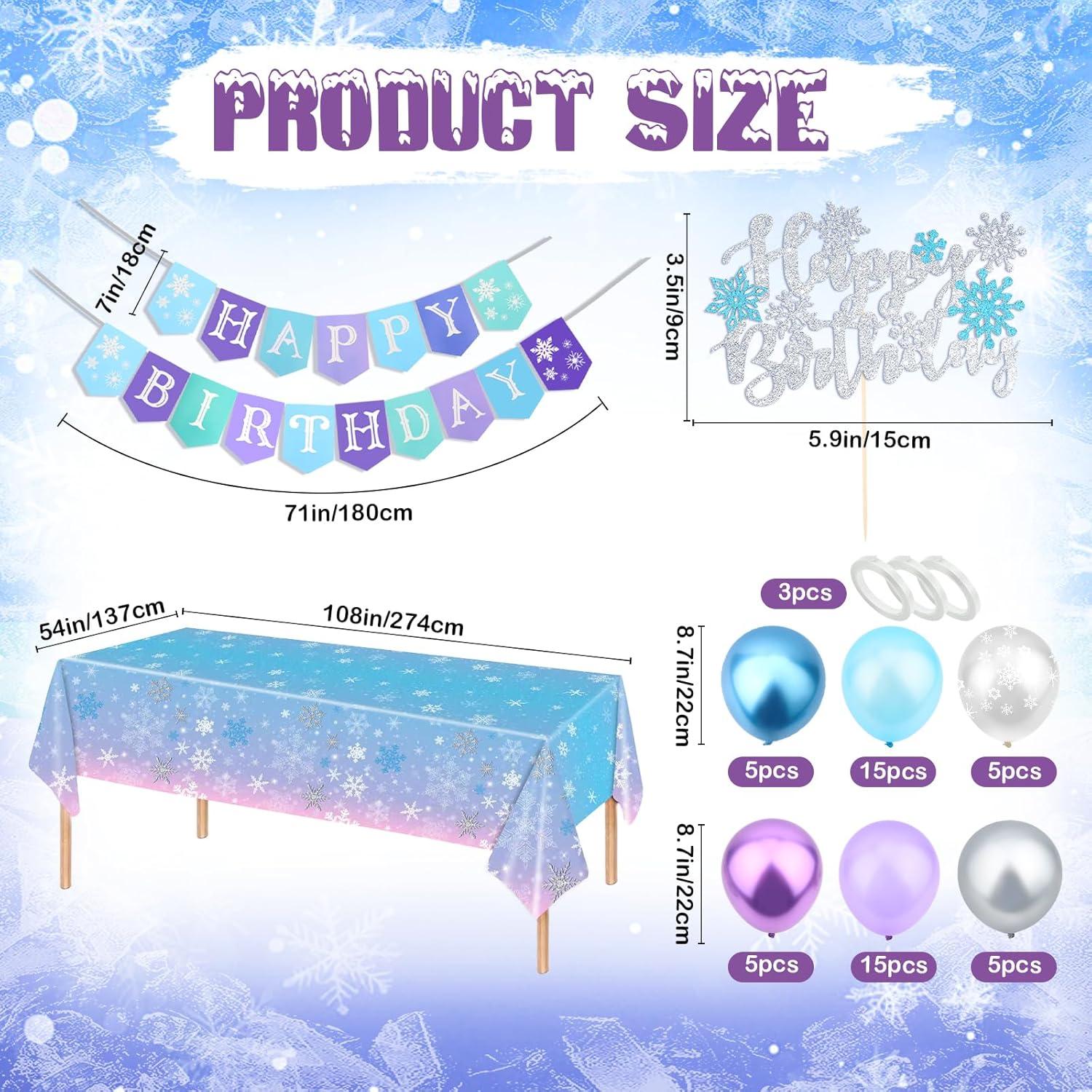 Kit de Decoraciones Cumpleaños Congelada Jaciya - 50 Globos y Banner