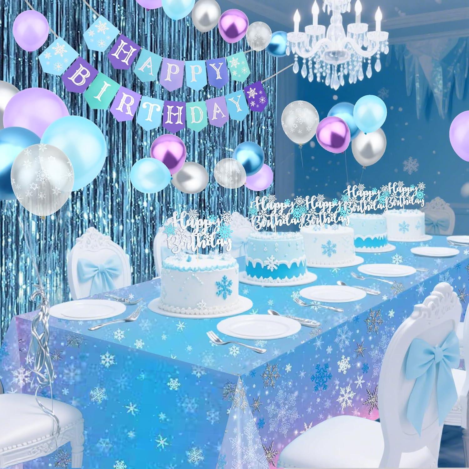 Kit de Decoraciones Cumpleaños Congelada Jaciya - 50 Globos y Banner