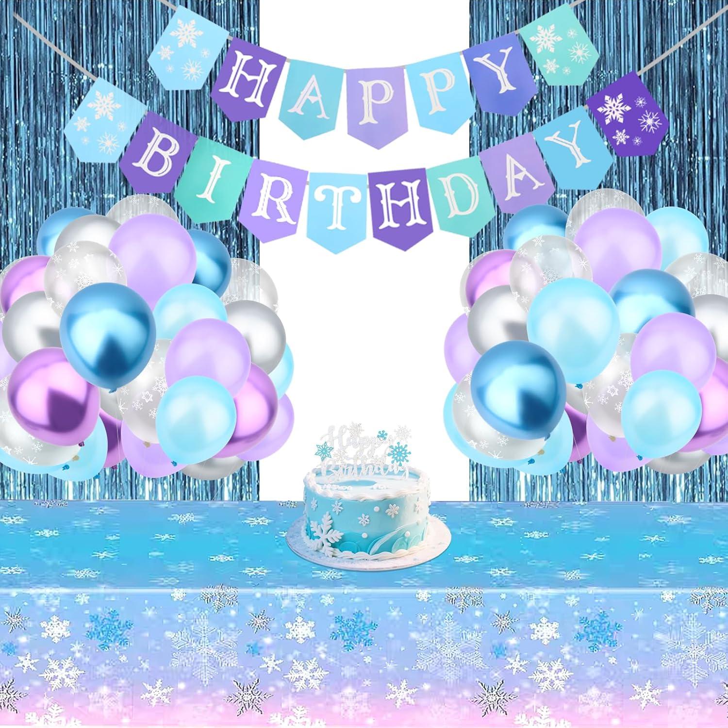 Kit de Decoraciones Cumpleaños Congelada Jaciya - 50 Globos y Banner