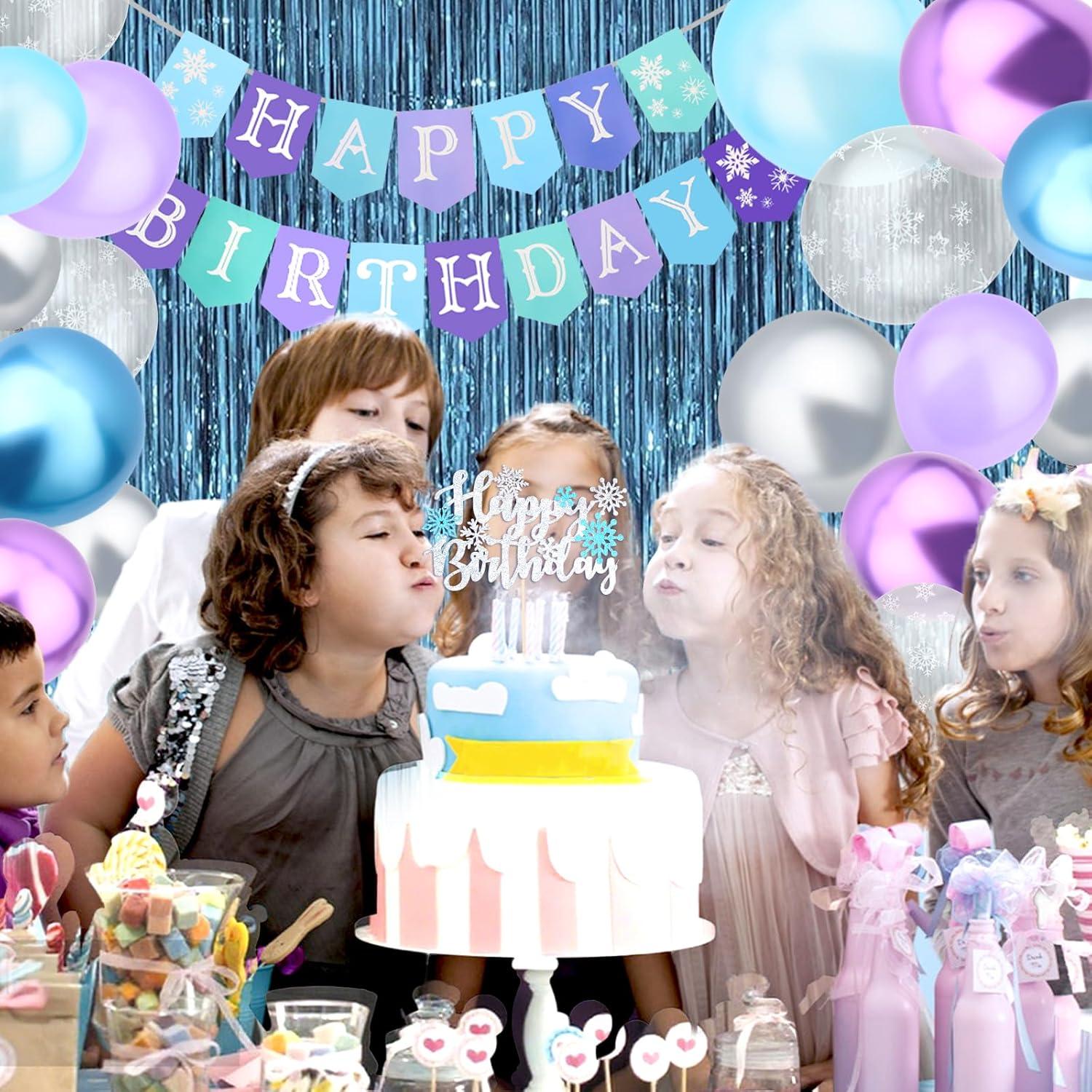 Kit de Decoraciones Cumpleaños Congelada Jaciya - 50 Globos y Banner