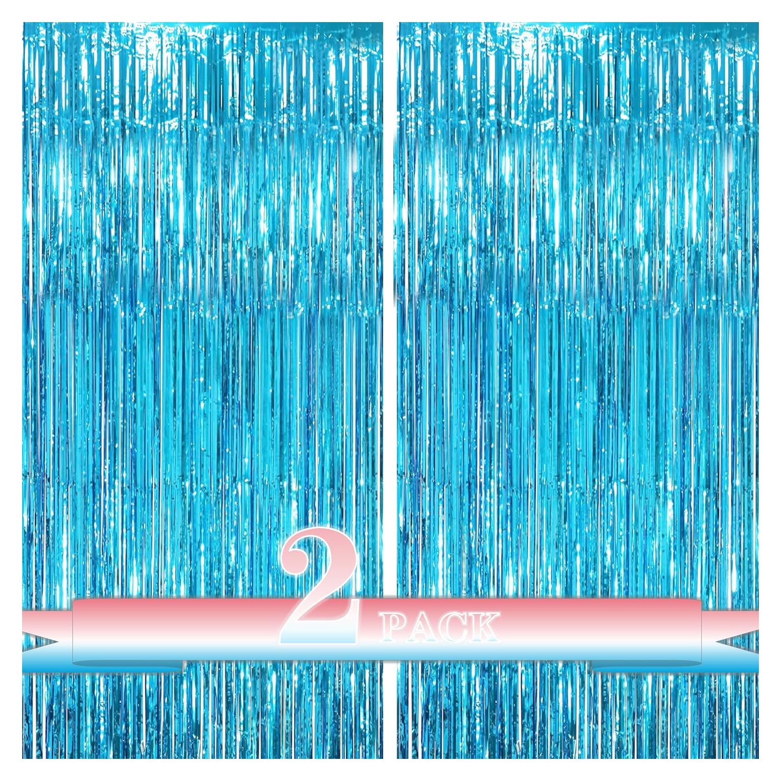 Cortinas de Flecos Azul Claro Buyuget 1.0x2.0m - Decoración Fiesta