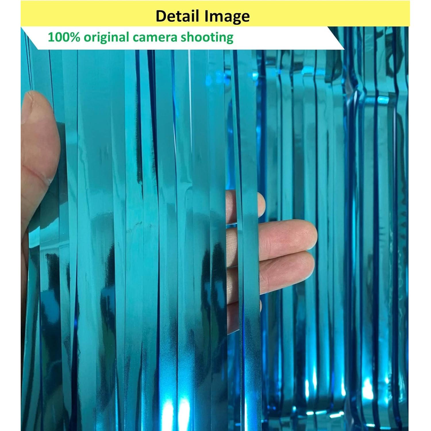 Cortinas de Flecos Azul Claro Buyuget 1.0x2.0m - Decoración Fiesta