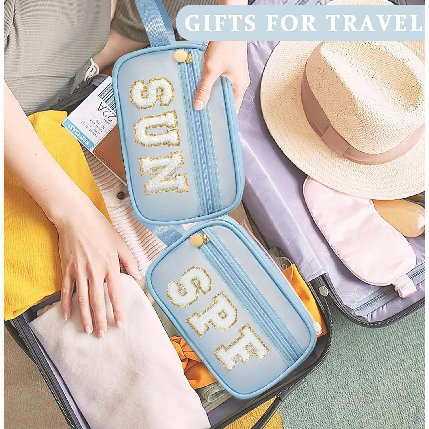 Bolsa de Maquillaje Transparente COSHAYSOO Azul SPF 22.1x13x7.9cm