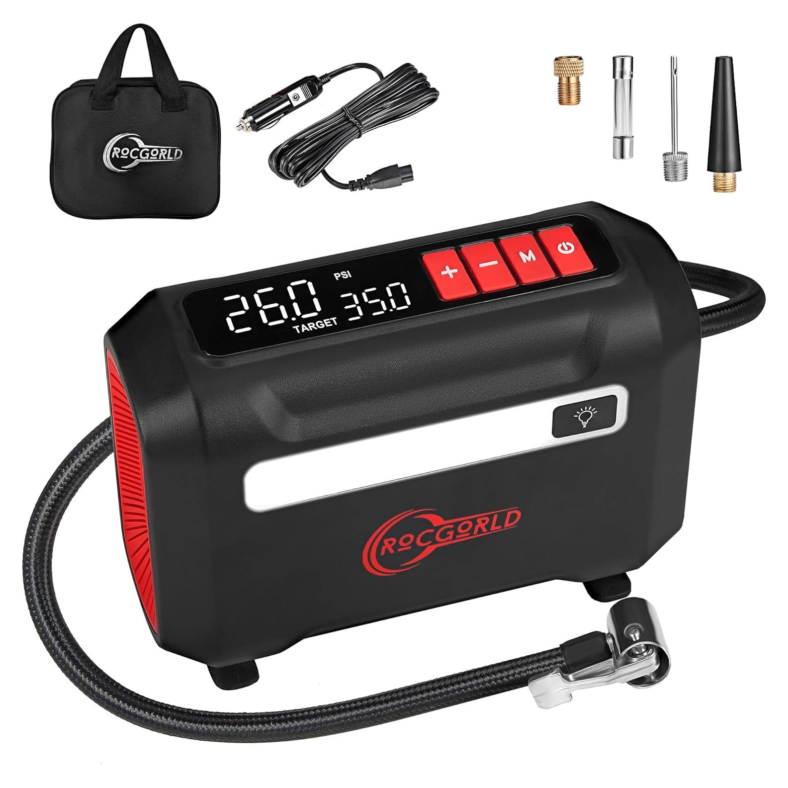 Compresor de Aire Portátil ROCGORLD R8 150 PSI Digital