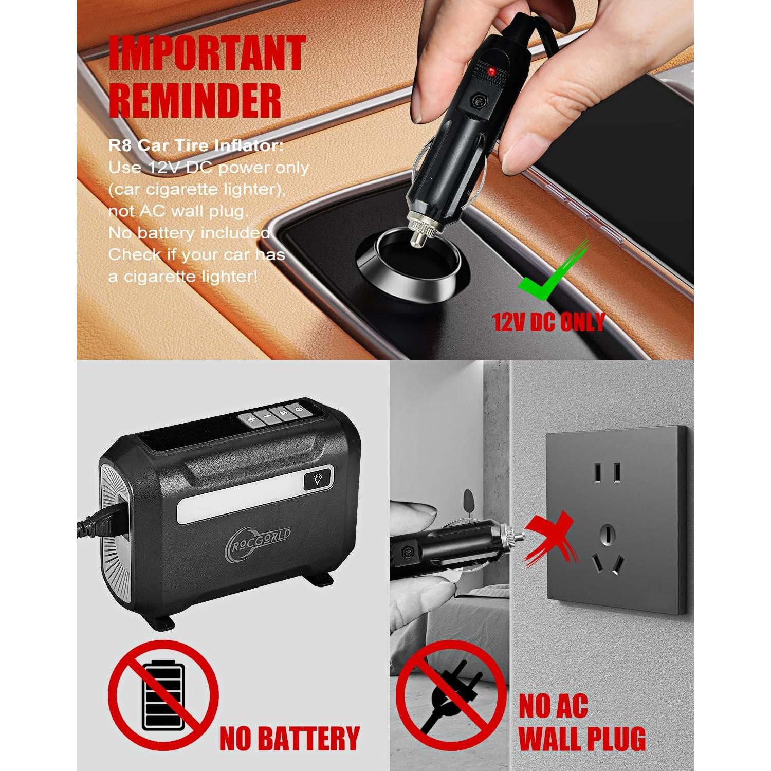 Compresor de Aire Portátil ROCGORLD R8 150 PSI Digital