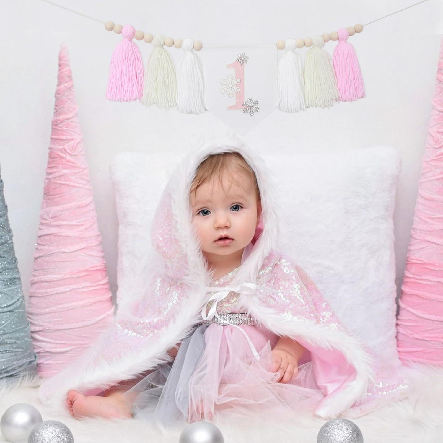 Banderín de Borlas para Silla Alta KOJIN - Cumpleaños Temático Invierno