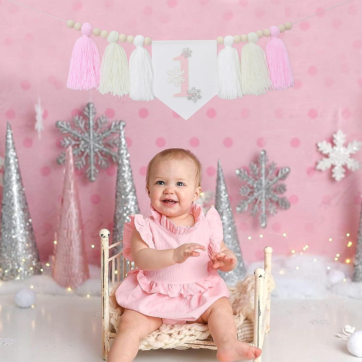 Banderín de Borlas para Silla Alta KOJIN - Cumpleaños Temático Invierno