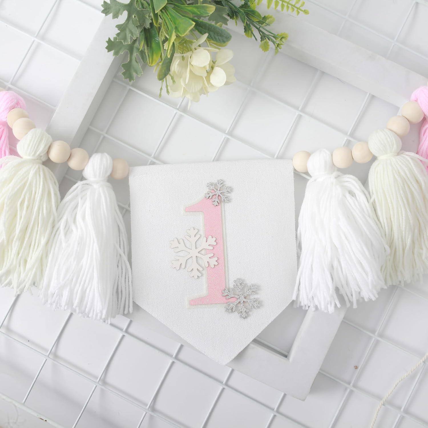 Banderín de Borlas para Silla Alta KOJIN - Cumpleaños Temático Invierno