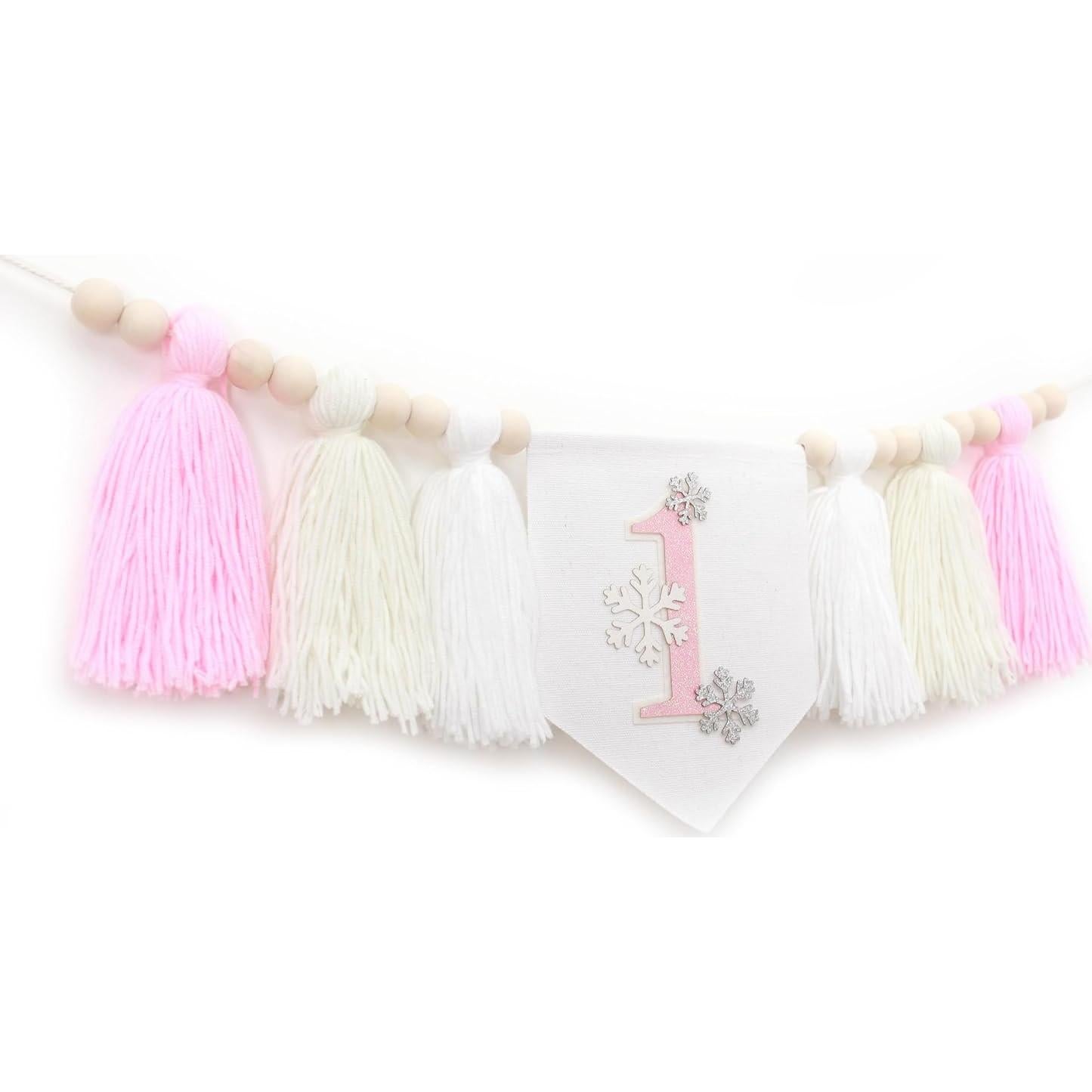 Banderín de Borlas para Silla Alta KOJIN - Cumpleaños Temático Invierno