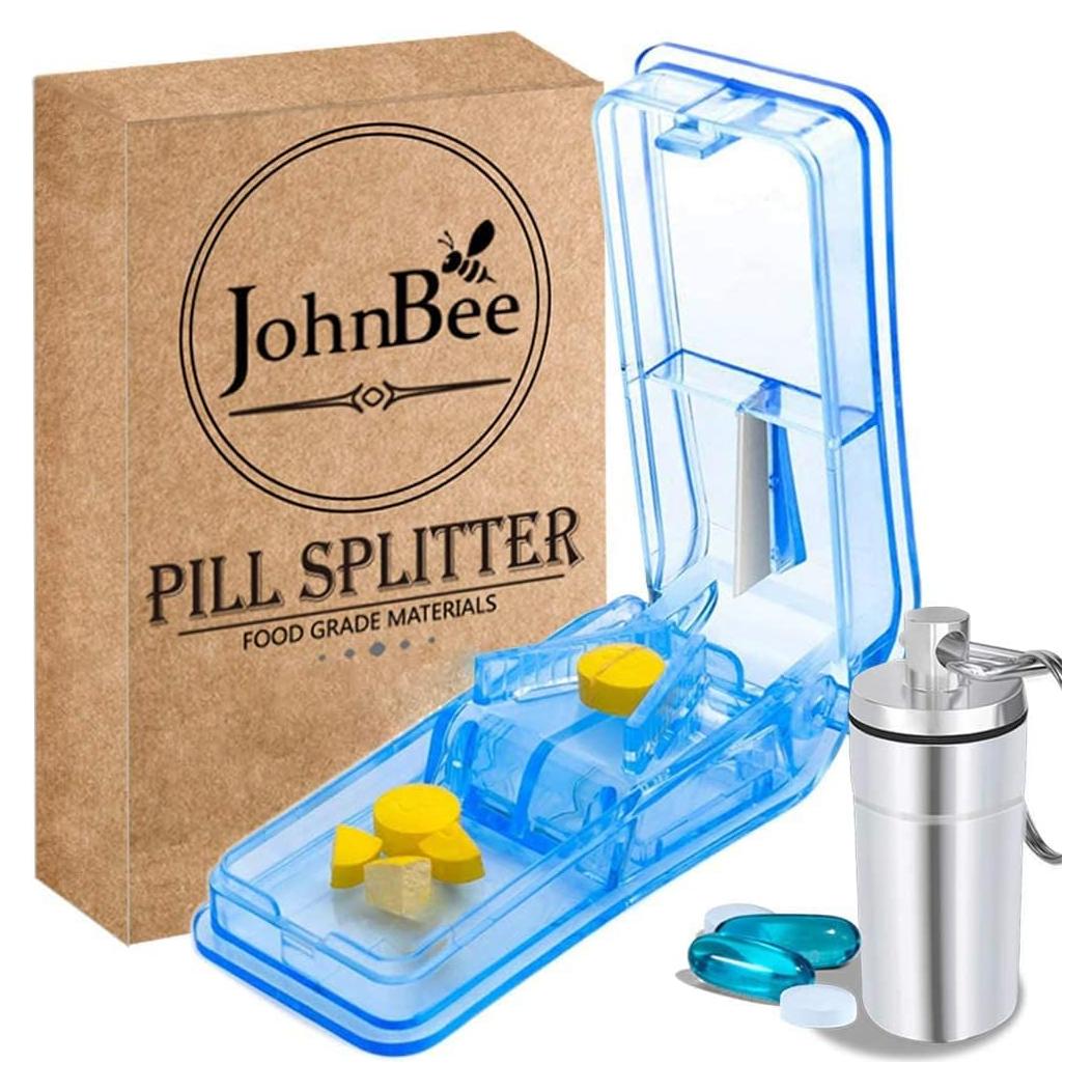 Cortador de Pastillas JohnBee Azul | Divisor Seguro y Preciso