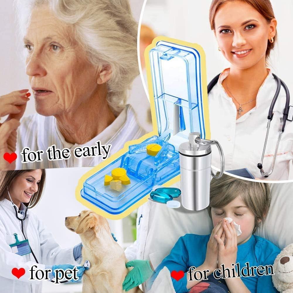 Cortador de Pastillas JohnBee Azul | Divisor Seguro y Preciso