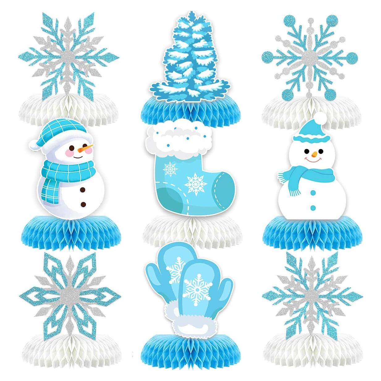 9 Piezas Decoraciones de Copo de Nieve Moitkptt para Fiesta Invernal