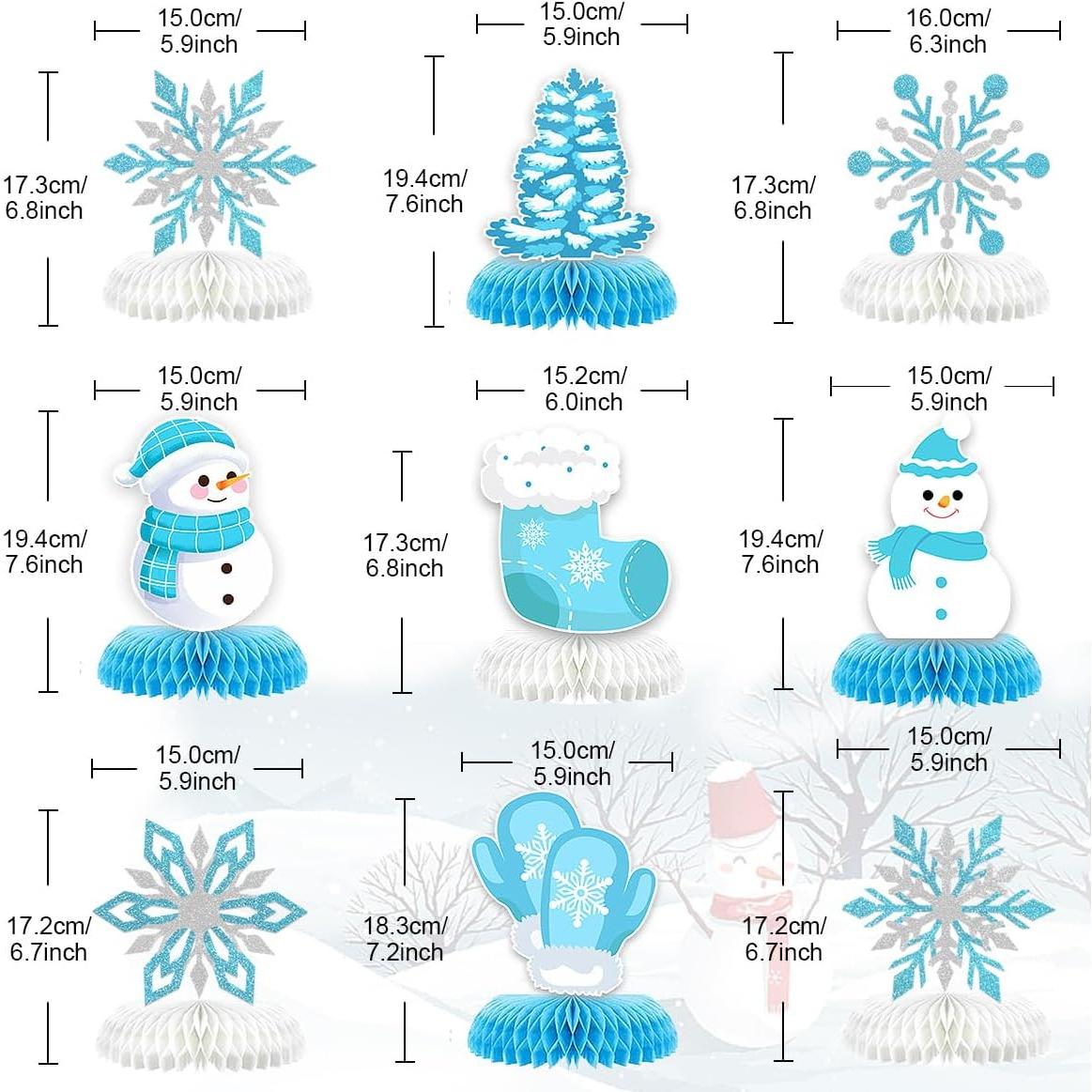 9 Piezas Decoraciones de Copo de Nieve Moitkptt para Fiesta Invernal
