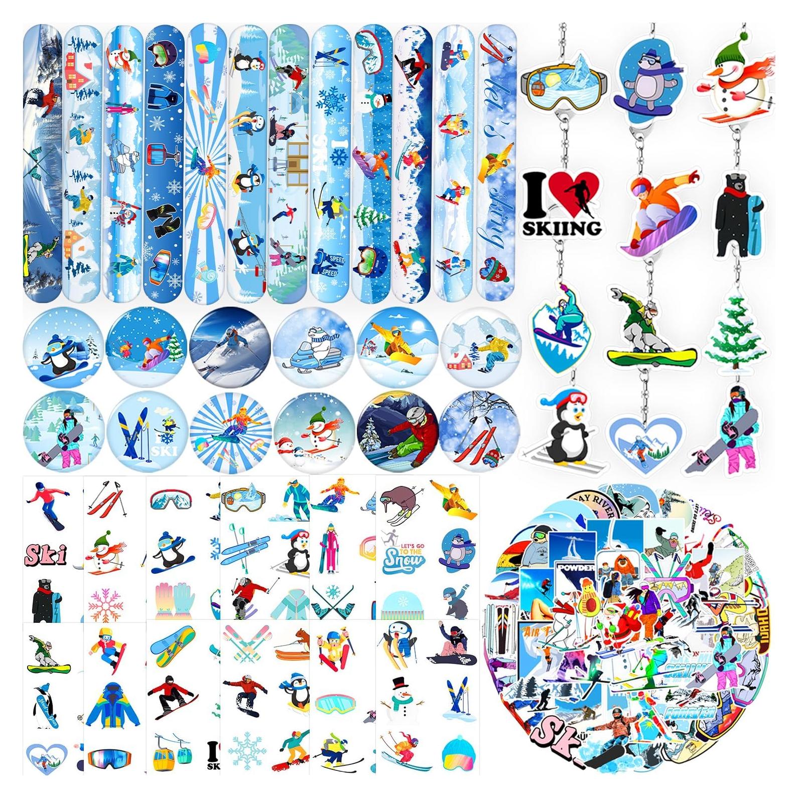 Set de Fiesta de Esquí 98PCS - Pulseras, Llaveros, Calcomanías