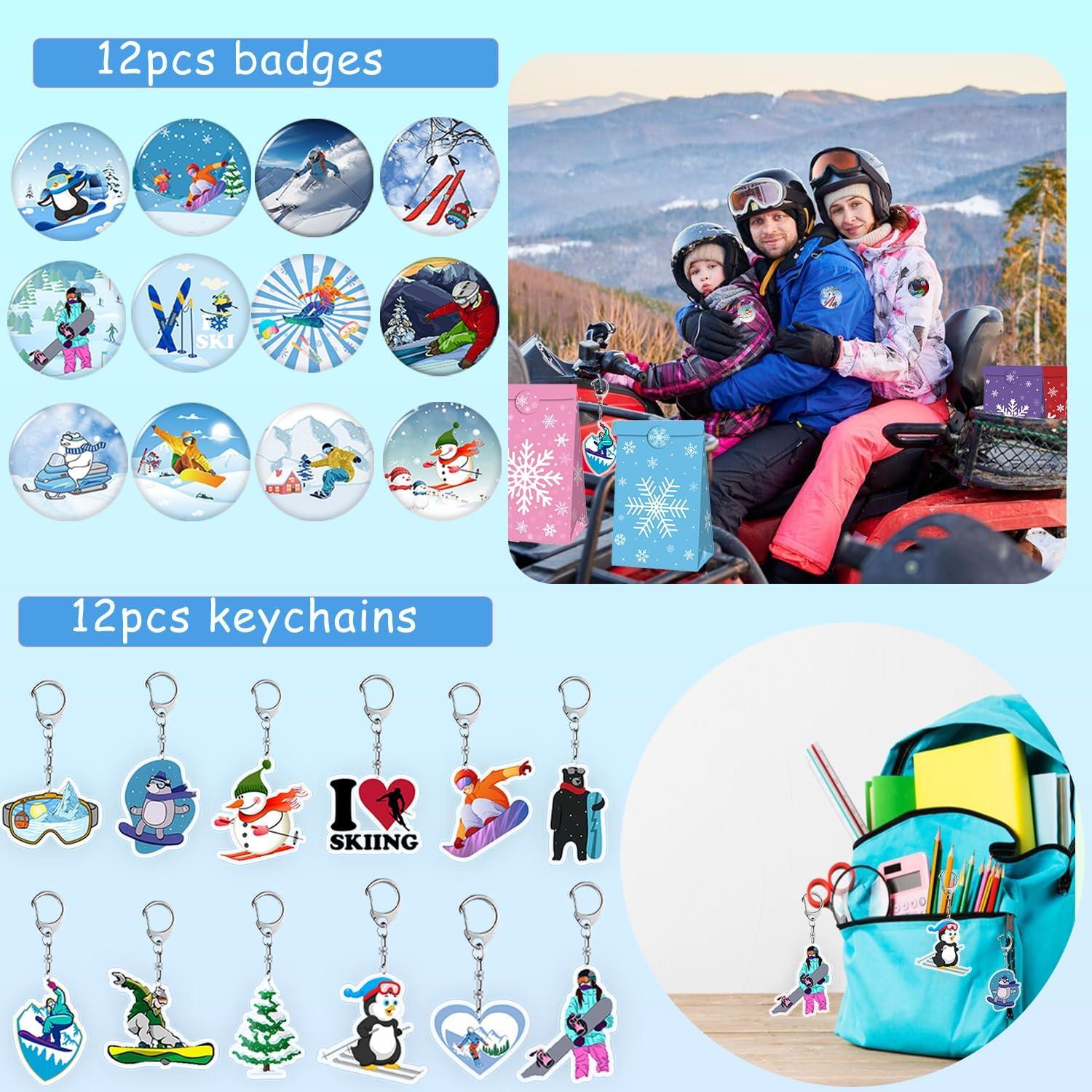 Set de Fiesta de Esquí 98PCS - Pulseras, Llaveros, Calcomanías