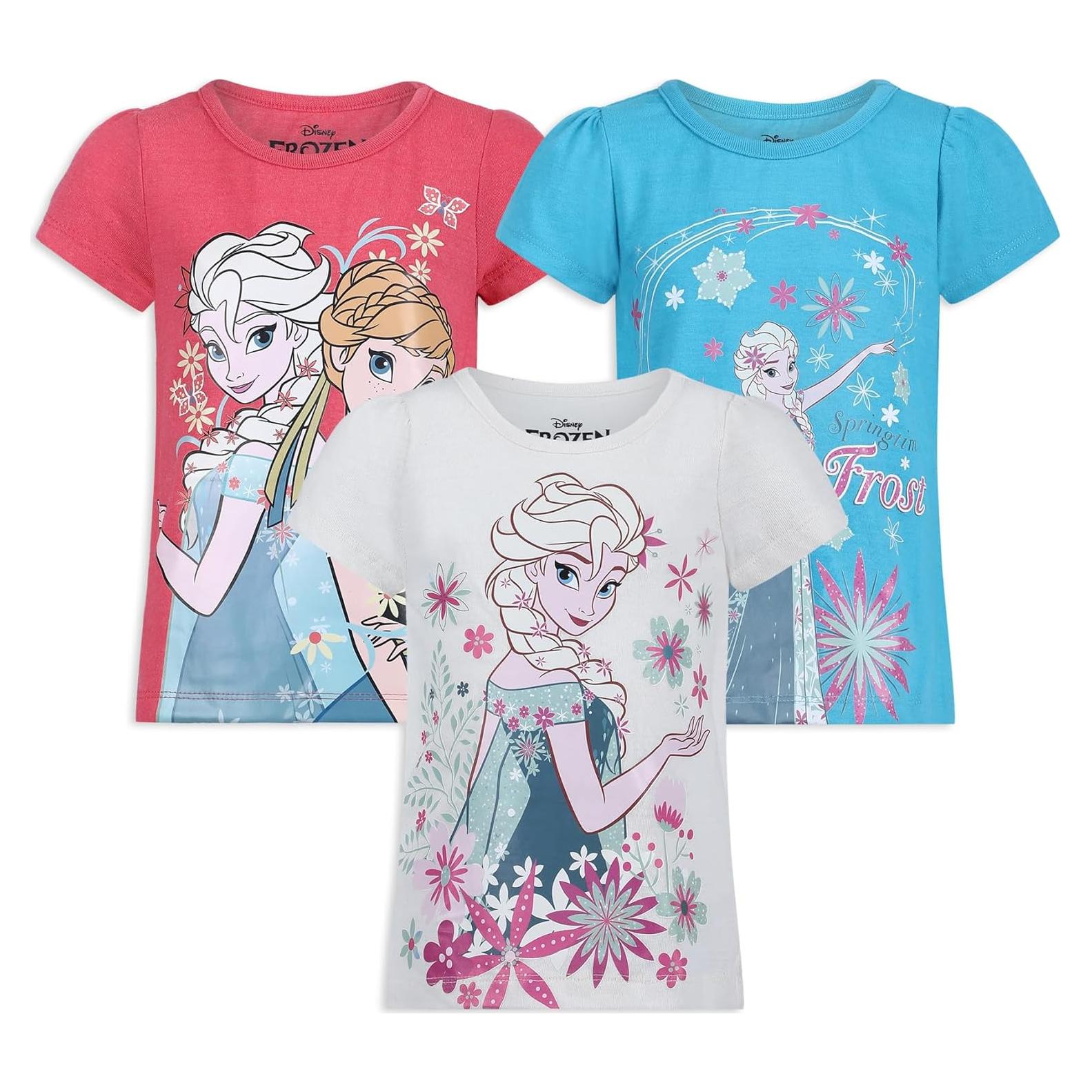 Paquete de 3 camisetas Disney Frozen para niñas - Talla 4