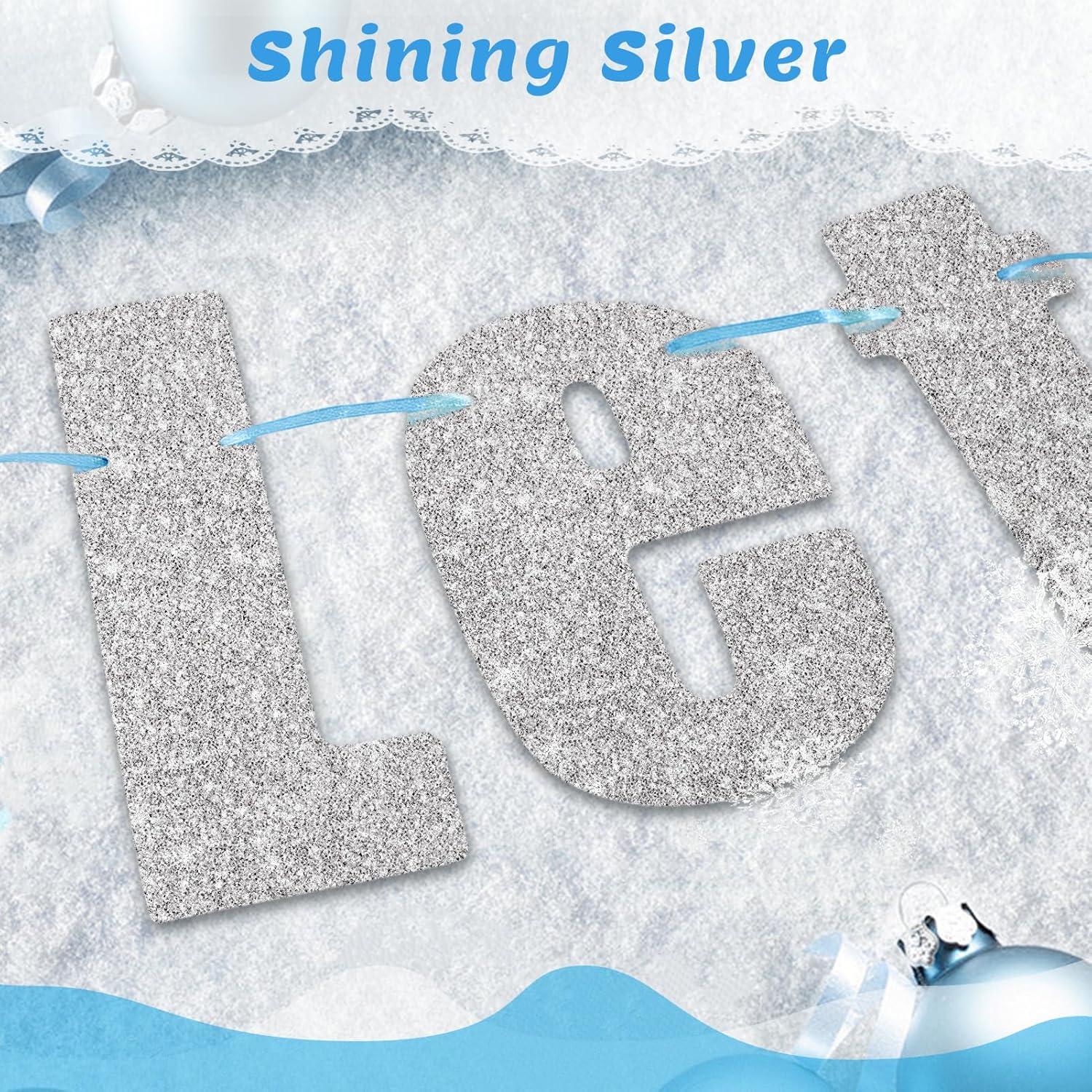 Guirnalda de Brillo Plateado SUNBEAUTY 1.98m Decoración Navideña