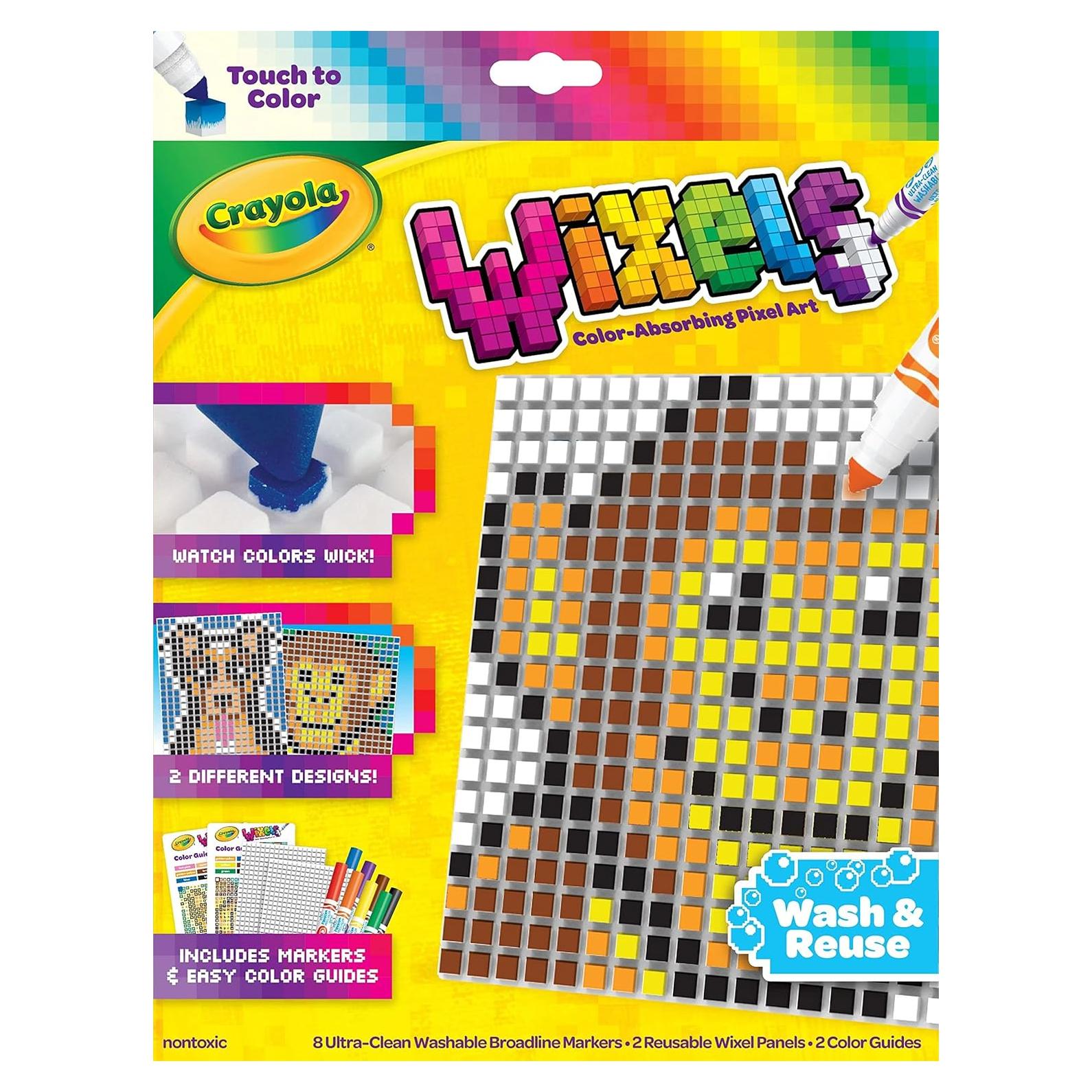 Kit de Actividades Crayola Wixels Animales, 2 Paneles y 8 Marcadores