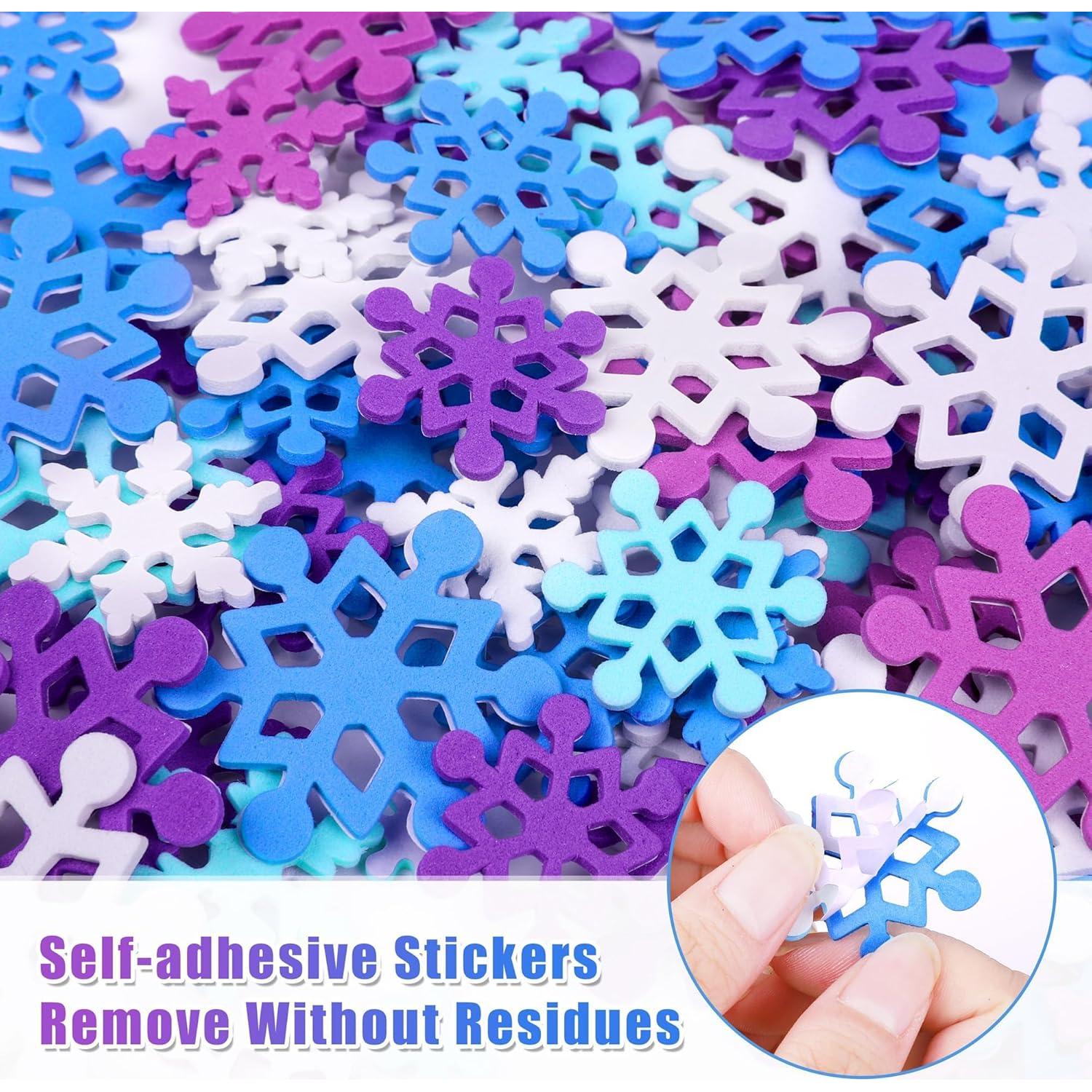 Calcomanías de Espuma Aodaer 600 Piezas Copos de Nieve