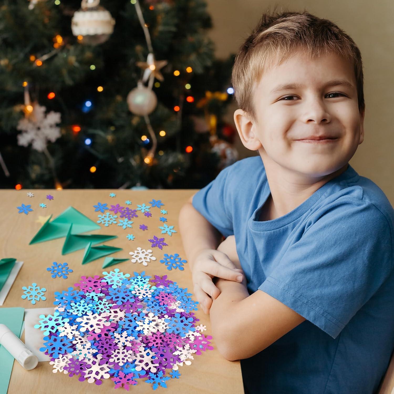 Calcomanías de Espuma Aodaer 600 Piezas Copos de Nieve