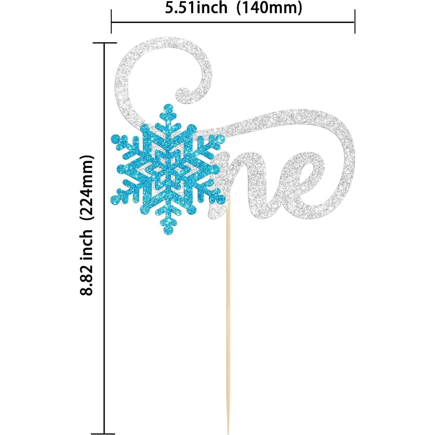 Copo de Nieve Cake Topper Gyufise Azul 14x20cm Decoración