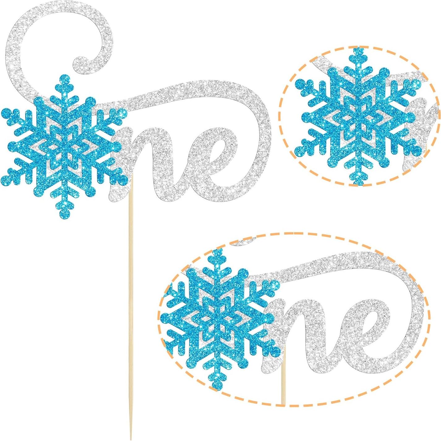 Copo de Nieve Cake Topper Gyufise Azul 14x20cm Decoración