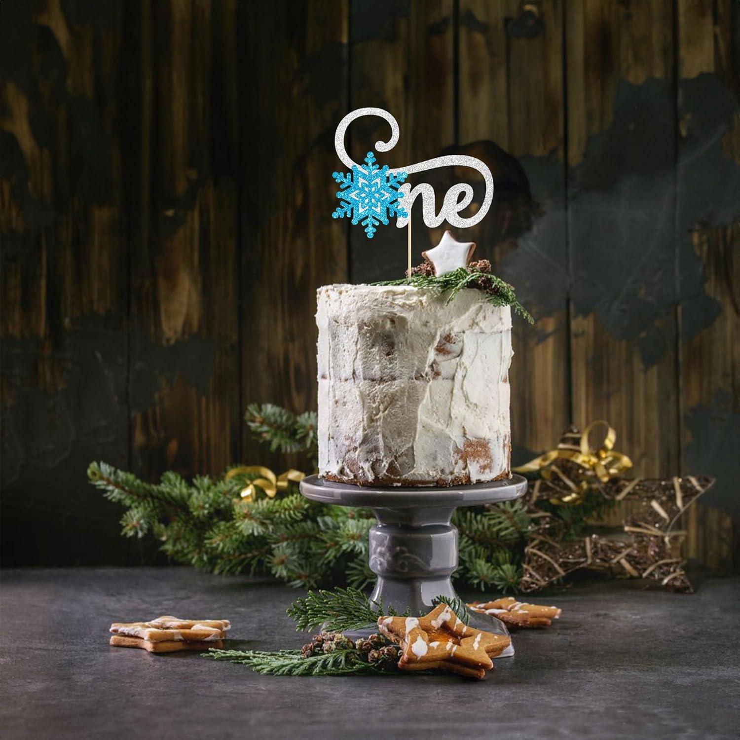 Copo de Nieve Cake Topper Gyufise Azul 14x20cm Decoración