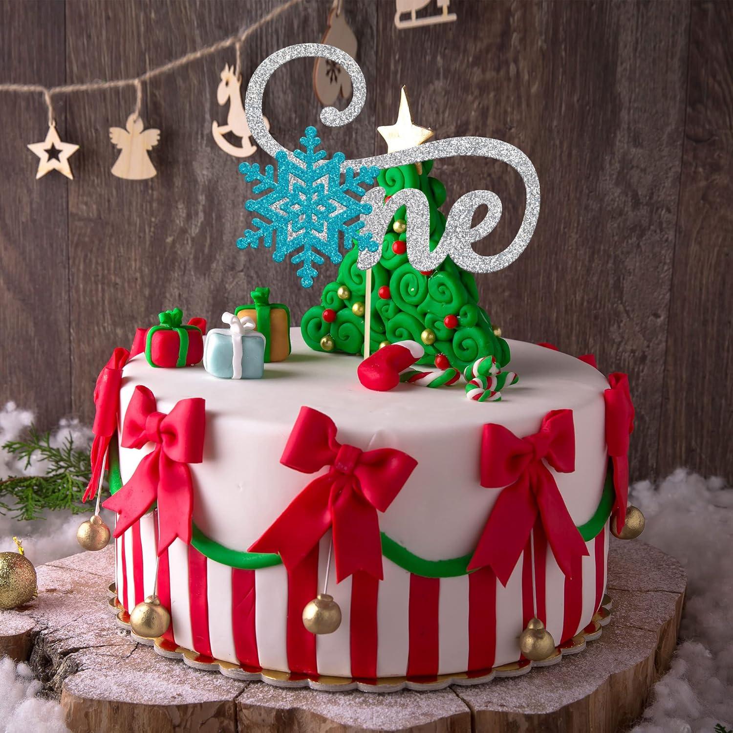 Copo de Nieve Cake Topper Gyufise Azul 14x20cm Decoración