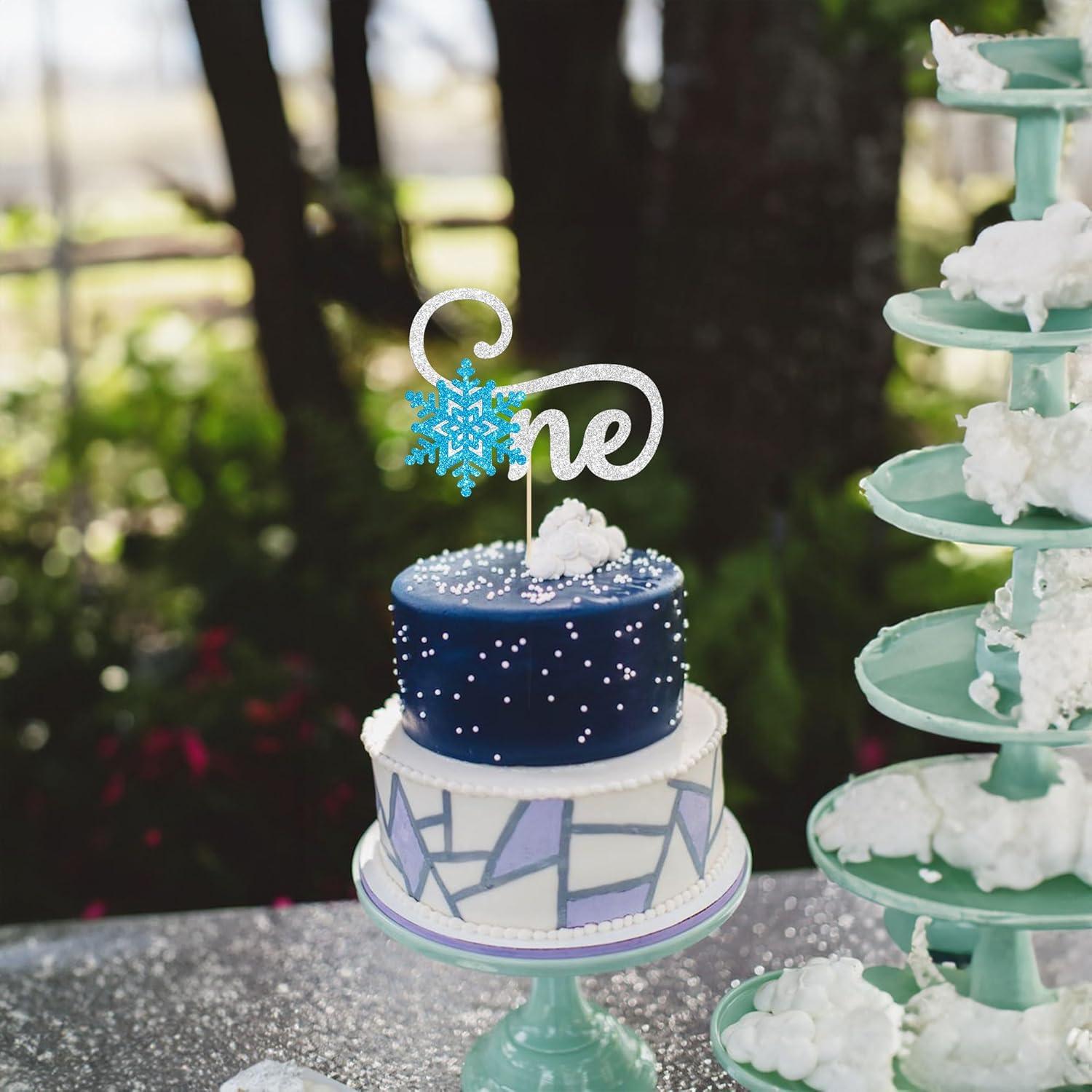 Copo de Nieve Cake Topper Gyufise Azul 14x20cm Decoración