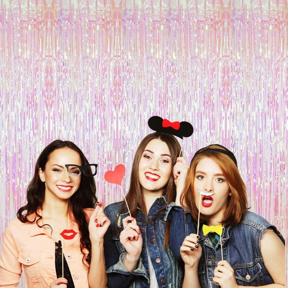 Paquete de 4 Cortinas de Flecos Transparentes BTSD-home 2.44m