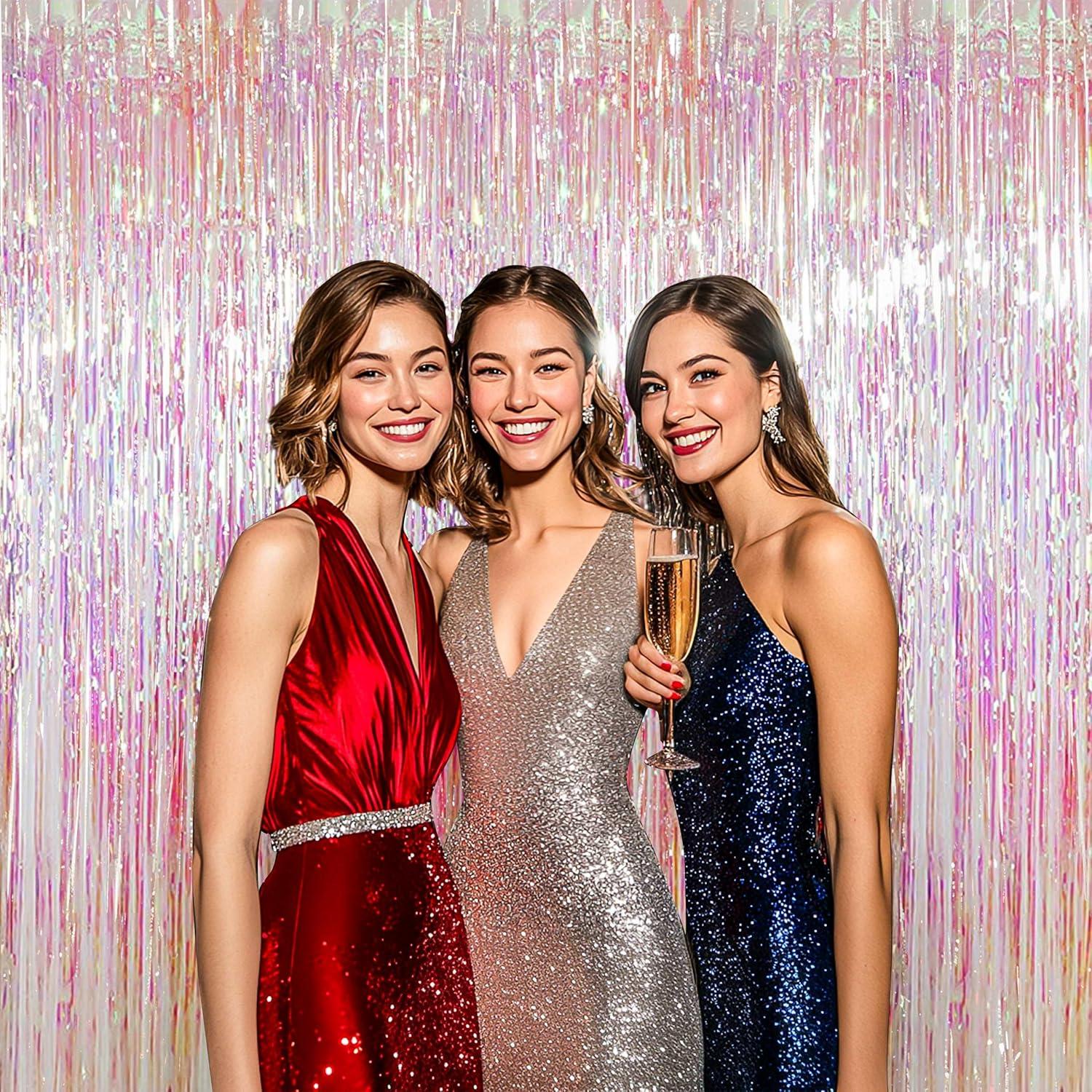 Paquete de 4 Cortinas de Flecos Transparentes BTSD-home 2.44m