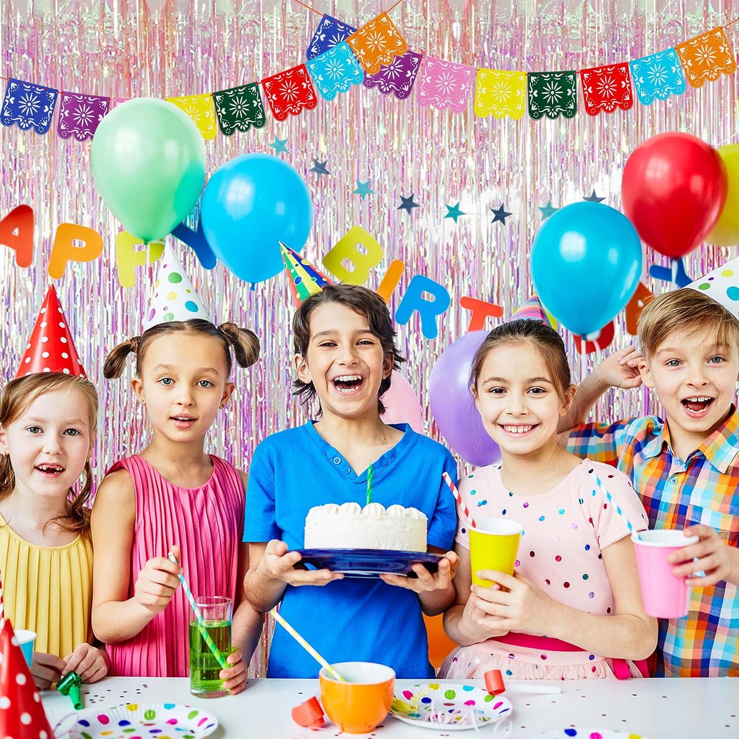 Paquete de 4 Cortinas de Flecos Transparentes BTSD-home 2.44m