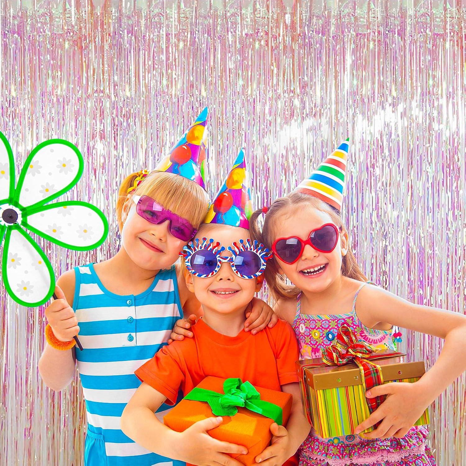 Paquete de 4 Cortinas de Flecos Transparentes BTSD-home 2.44m