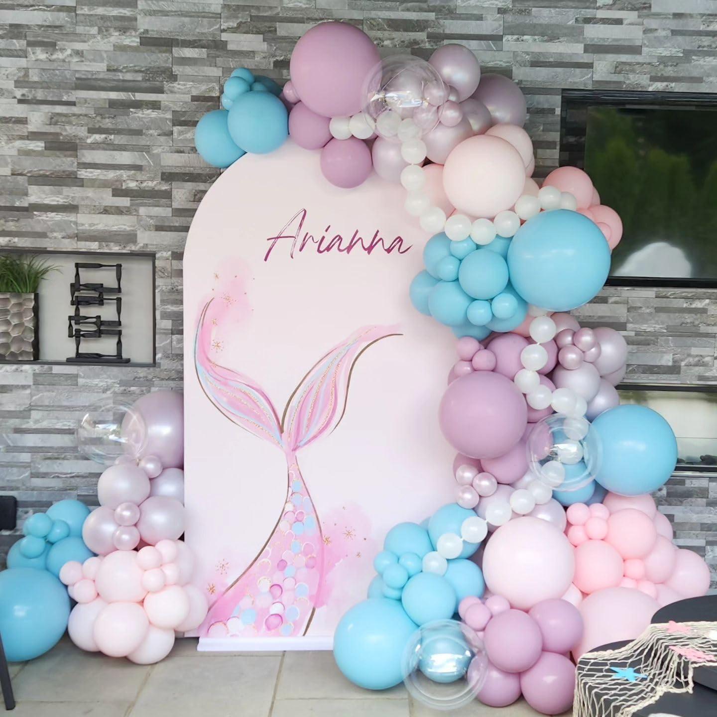 Kit de Globos Morados Perla Doblados 115 Pcs para Fiestas